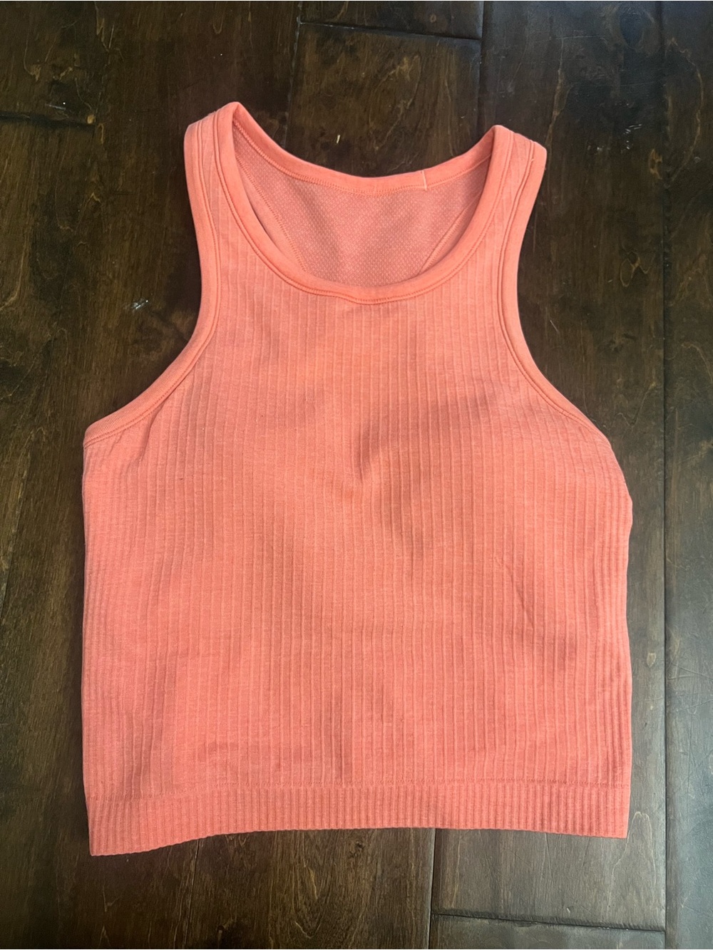 Ribbed Sleeveless Tank Top - Coral Pink